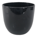 Small Black Glazed Ceramic Pot