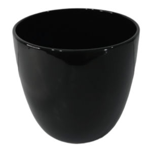 Medium Black Glazed Ceramic Pot