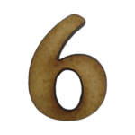 No. 6 Laser Cut Wooden Number 2cm x 1.5cm