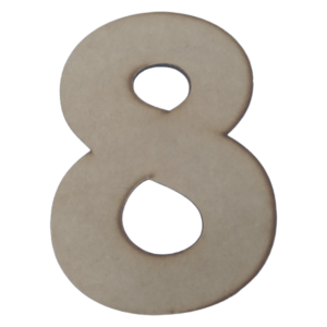 No. 8 Laser Cut Wooden Number 6cm x 8cm