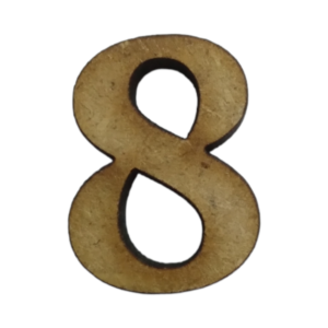 No. 8 Laser Cut Wooden Number 2cm x 1.5cm