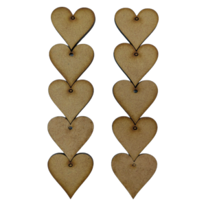 Laser Cut Wooden Hearts with Holes 3cm (10pc)