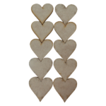 Laser Cut Wooden Hearts 1.5cm (10pc)