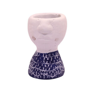 Male Cement Planter Dark Blue & White Jersey 18cm x 9cm