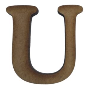 Laser Cut Wooden Letter "U" 8cm