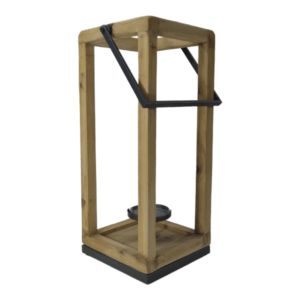 Wooden Rectangular Lantern 52cm SJ7123_3