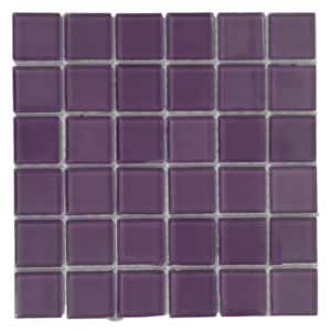 Grape Crystal Glass Mosaic Tiles (Sheet Size: 15cm x 15cm)