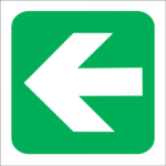 Green Arrow Safety Sign 19x19cm