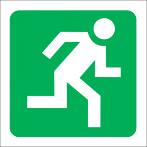 Running Man Right Safety Sign 19x19cm