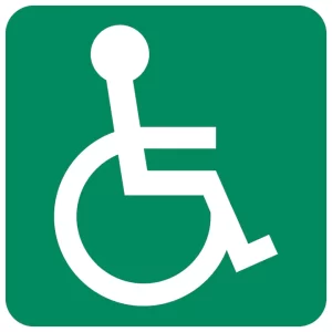 Accessible To Wheelchairs Safety Sign 19x19cm