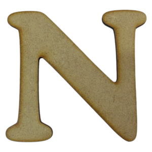 Laser Cut Wooden Letter "N" 8cm