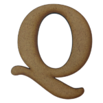 Laser Cut Wooden Letter "Q" 3cm