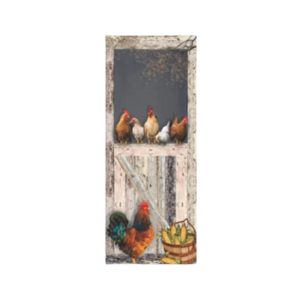 Tear Resistant Decoupage Door Print Chickens