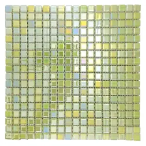 Mini Pearl Glass Mosaic Tiles | Lime Green | 30cm x 30cm