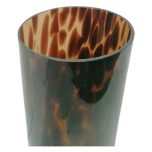 Short Round Glass Vase Burning Amber EX63_4