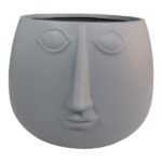 Terracotta Face Ceramic Pot Grey
