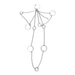 Brushed Silver Rings On Stainless steel Chain Necklace 50cm