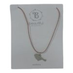 Silver Bird On Cotton Cord Necklace 45cm