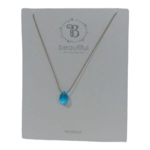 Faceted Teardrop Black On Silk Necklace 42cm