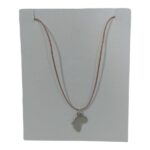Silver Africa On Cotton Cord Necklace 45cm