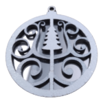 Silver Mirror Backing Tree Christmas Decoration