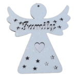 White Mirror Backing Angel Family Decoration