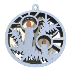 Gold Mirror Backing Candle Christmas Decoration