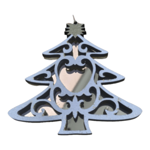Gold Mirror Backing Tree Christmas Decoration