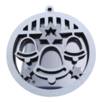 Silver Mirror Backing Bells Christmas Decoration