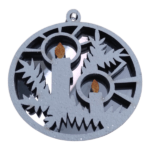 Silver Mirror Backing Candle Christmas Decoration