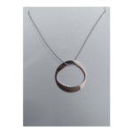 Small Sterling Silver Ring Silk Cord Necklace