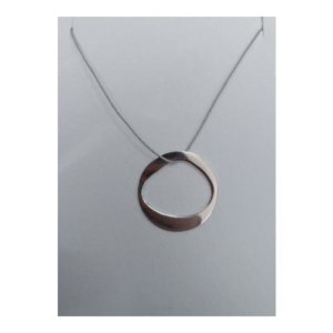 Small Sterling Silver Ring Silk Cord Necklace