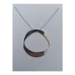 Large Sterling Silver Ring Silk Cord Necklace