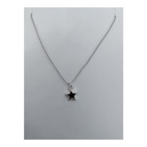 Silver Star On Silk Cord Necklace