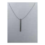 Large Silver Bar Silk Cord Necklace