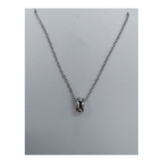 Silver Ring Pendant On Silver Chain Necklace