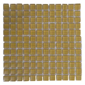 Yellow Crystal Glass Mosaic Tiles (Sheet Size: 15cm x 15cm)