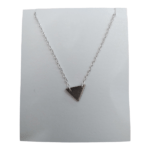 Silver Triangle On Silver Chain Necklace