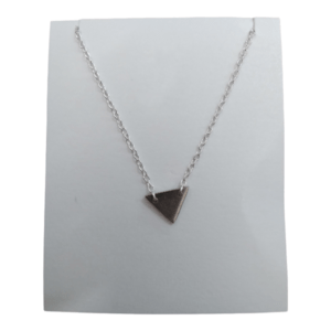 Silver Triangle On Silver Chain Necklace