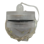 Round Flat Cool White Wire Lights 1m