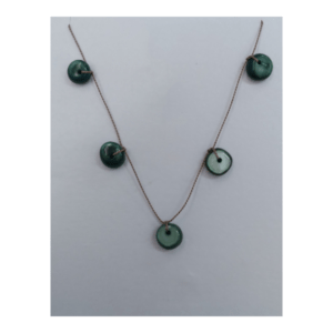 Green Mother of Pearl Silk Cord Necklace