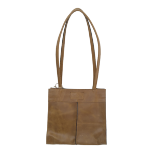 Tan Double Strap Leather Bag 28x28cm