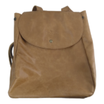 Tan Leather Signature Pocket Backpack 30x10x30cm