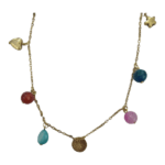 Pearl & Stone With Gold Chain Necklace