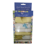 Victorian Ivory Rose Dish Cloth Set 6pc