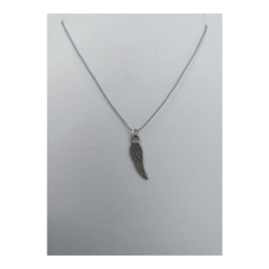 Silver Wing On Silver Silk Cord Necklace