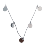 Sterling Silver Discs On Silk Cord Necklace
