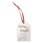 Merry & Bright White Christmas Tag (5cm x 7cm)