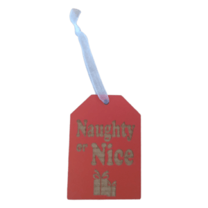 Naughty or Nice  Red Christmas Tag