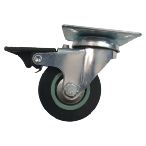 Swivel Plate Castor Rubber Wheel 75mm